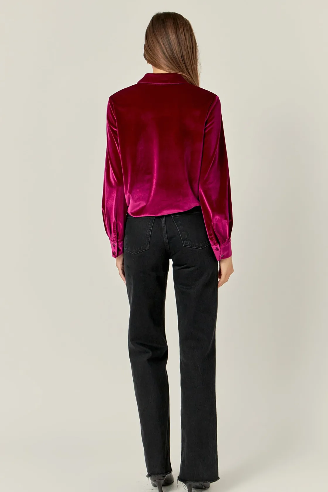 english_factory__velvet_c_2.webp ENGLISH FACTORY Shirts & Blouses | Tops*- Velvet Classic Shirt BERRY