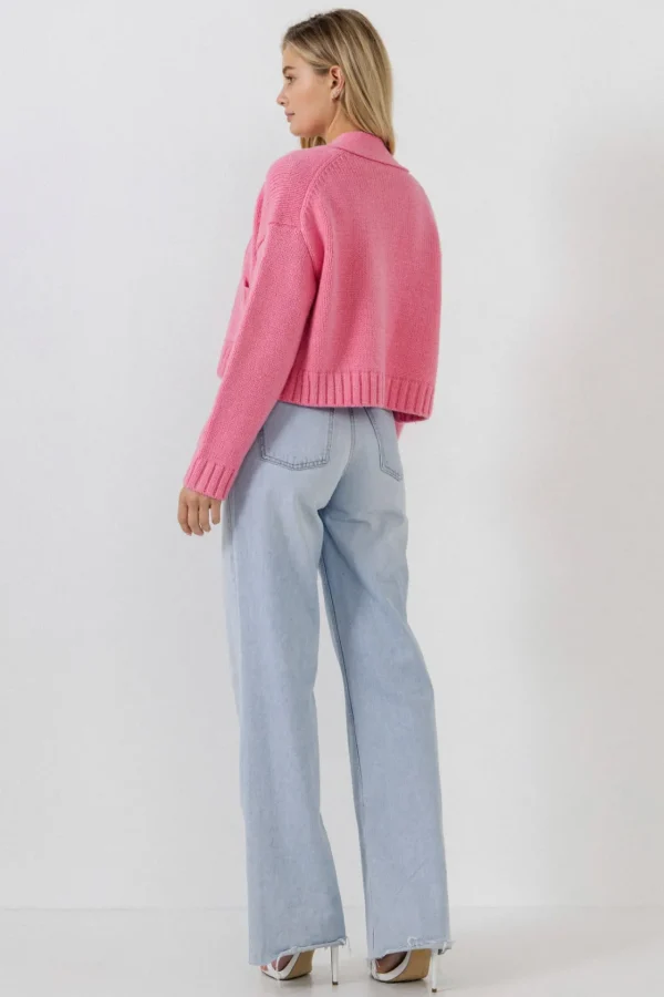 ENGLISH FACTORY Sweaters & Knits | Tops*- V-neck Knit Cardigan PINK