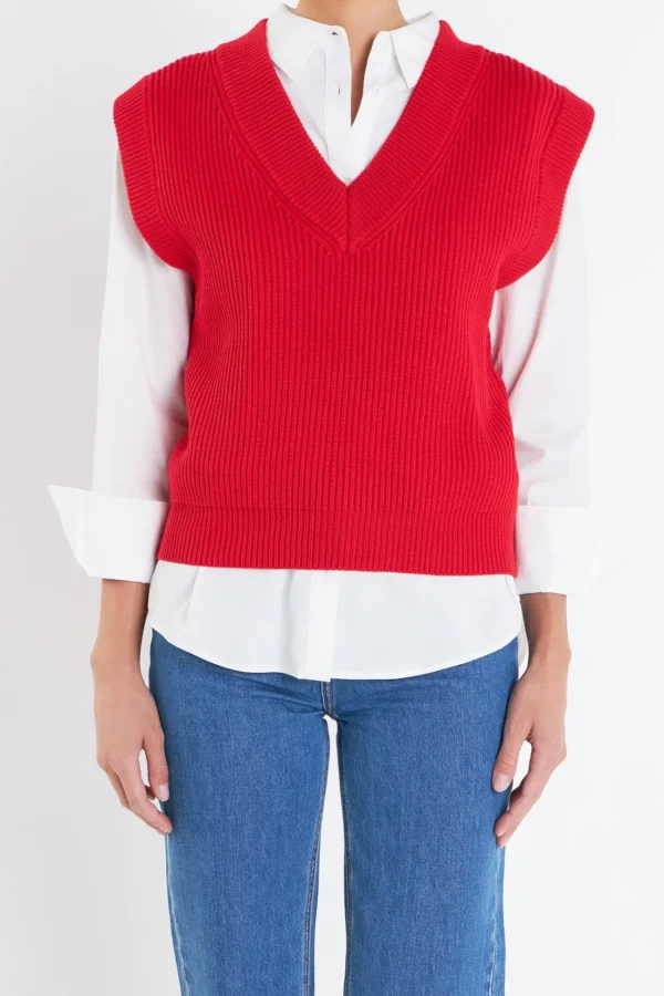 ENGLISH FACTORY Sweaters & Knits | Tops*- V-neck Knit Sweater Vest