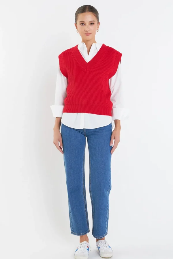 ENGLISH FACTORY Sweaters & Knits | Tops*- V-neck Knit Sweater Vest