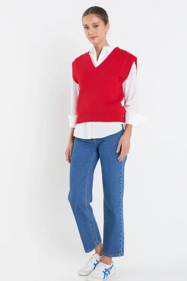 ENGLISH FACTORY Sweaters & Knits | Tops*- V-neck Knit Sweater Vest