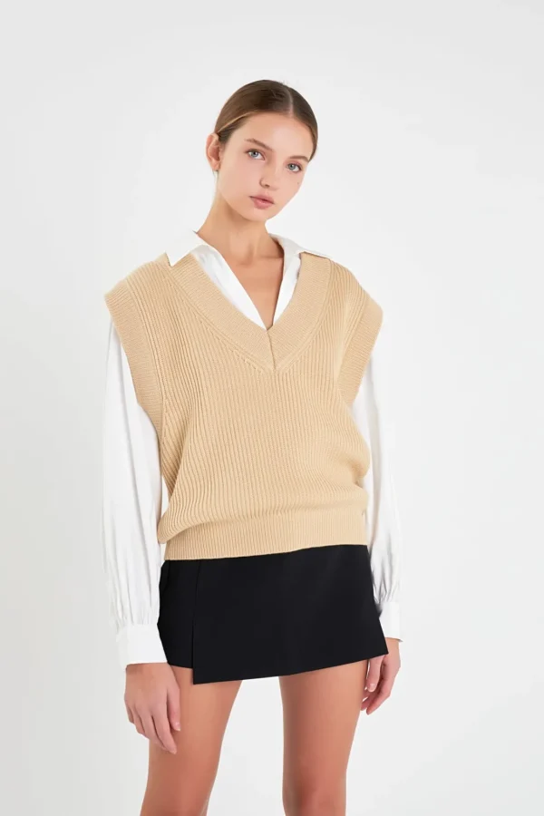 ENGLISH FACTORY Sweaters & Knits | Tops*- V-neck Knit Sweater Vest