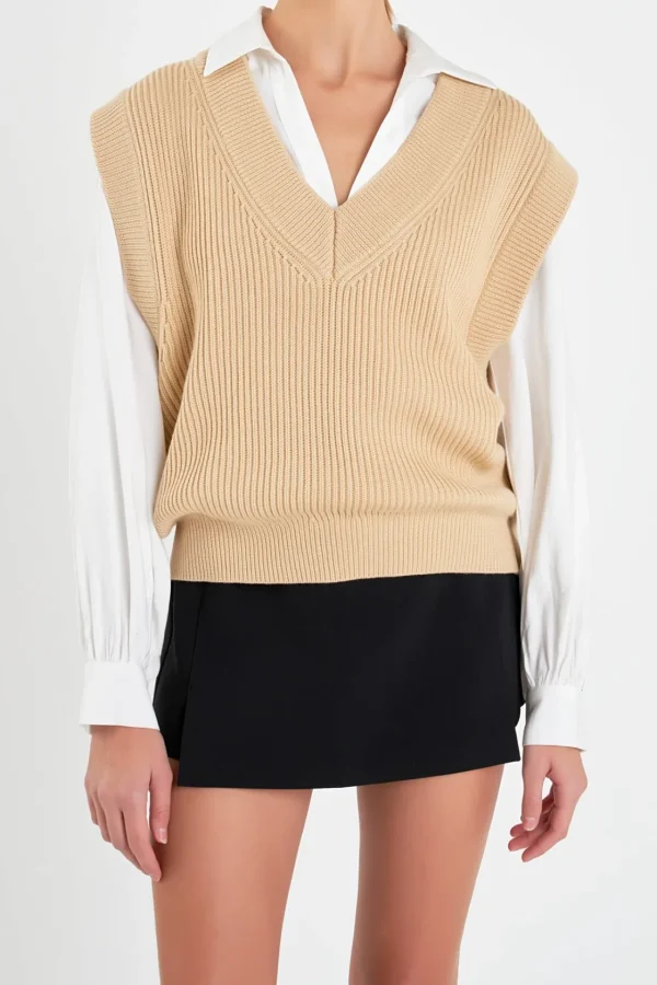 ENGLISH FACTORY Sweaters & Knits | Tops*- V-neck Knit Sweater Vest