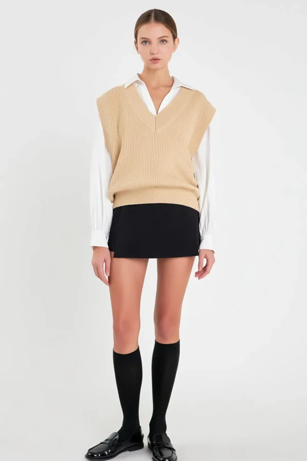 ENGLISH FACTORY Sweaters & Knits | Tops*- V-neck Knit Sweater Vest