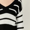 ENGLISH FACTORY Sweaters & Knits | Tops*- V-neck Striped Sweater