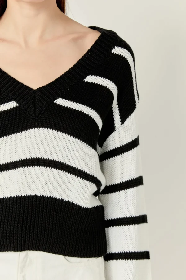 ENGLISH FACTORY Sweaters & Knits | Tops*- V-neck Striped Sweater