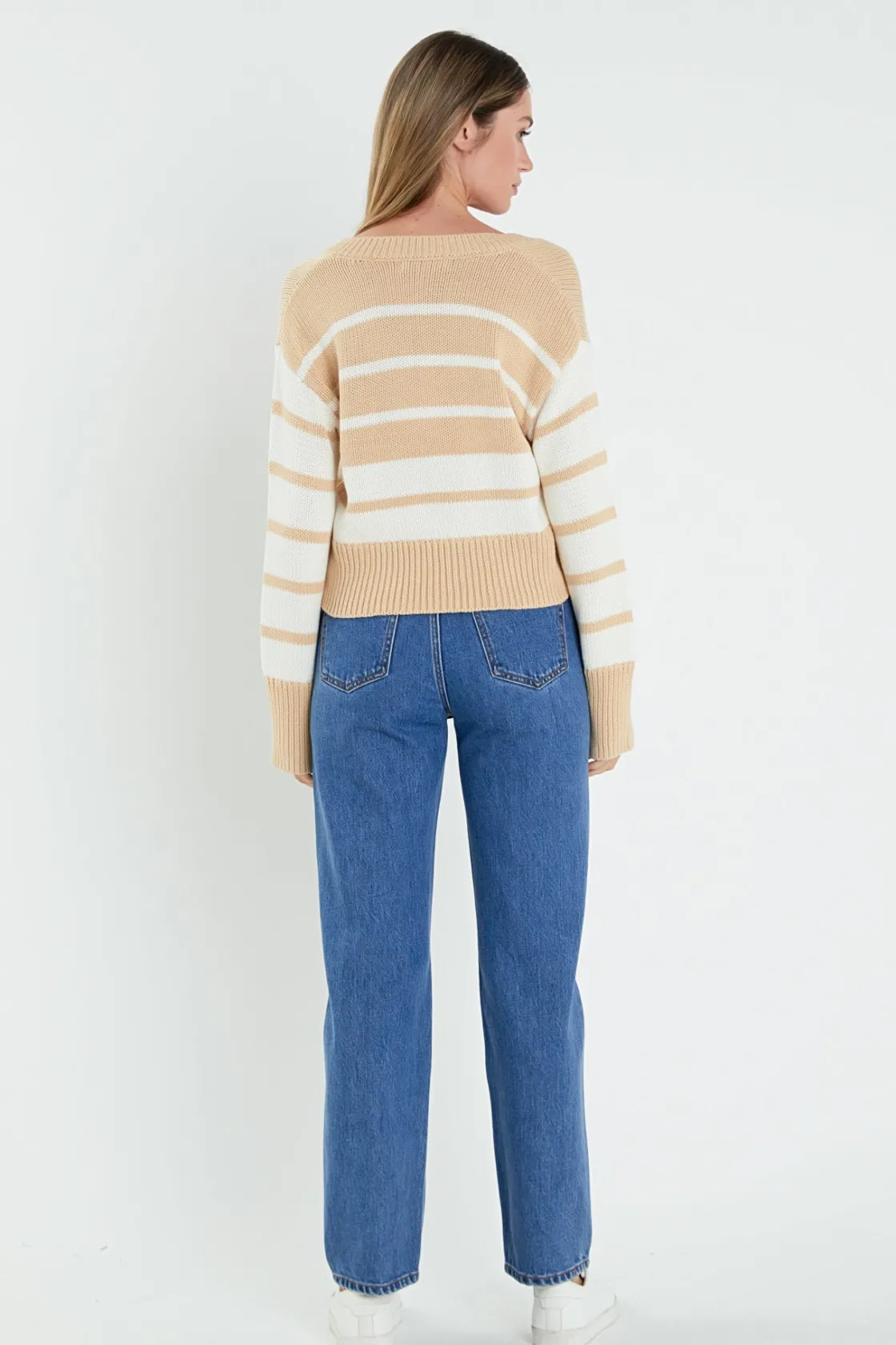 english_factory__vneck_st_6.webp ENGLISH FACTORY Sweaters & Knits | Tops*- V-neck Striped Sweater