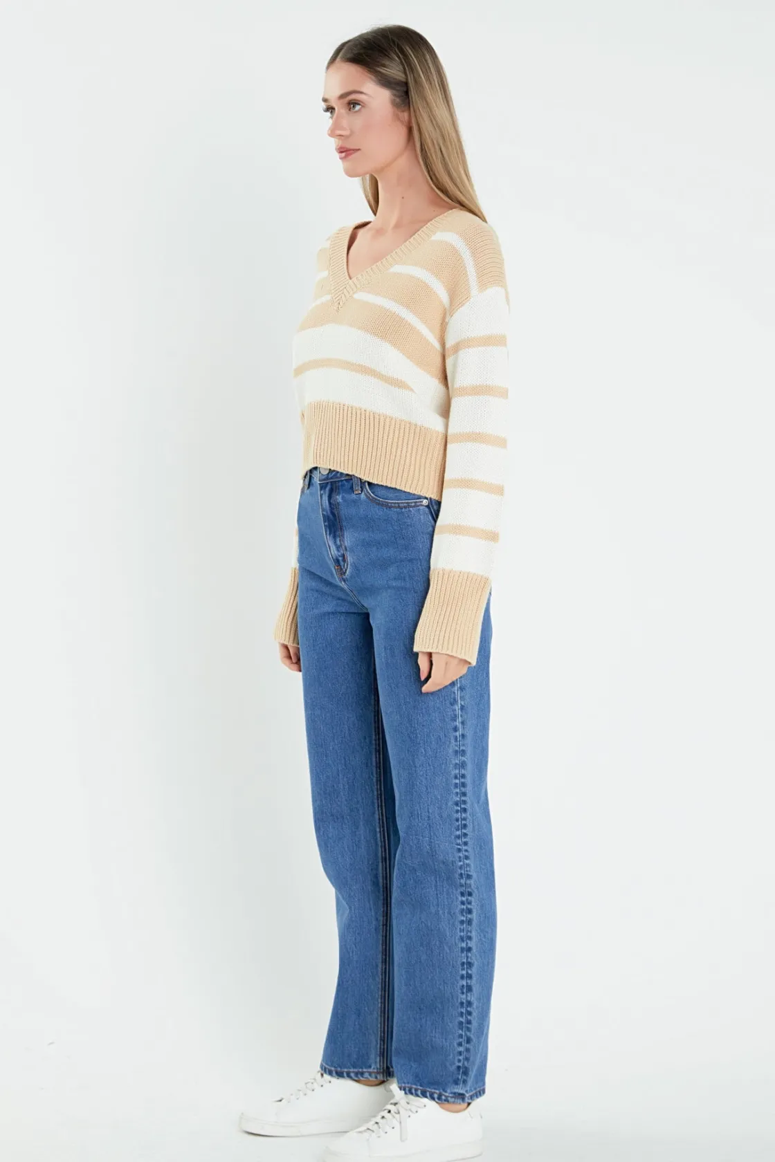 english_factory__vneck_st_7.webp ENGLISH FACTORY Sweaters & Knits | Tops*- V-neck Striped Sweater