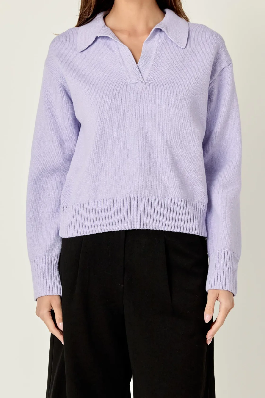 english_factory__vnecklin_0-3.webp ENGLISH FACTORY Sweaters & Knits | Tops*- V-neckline with Collar Sweater