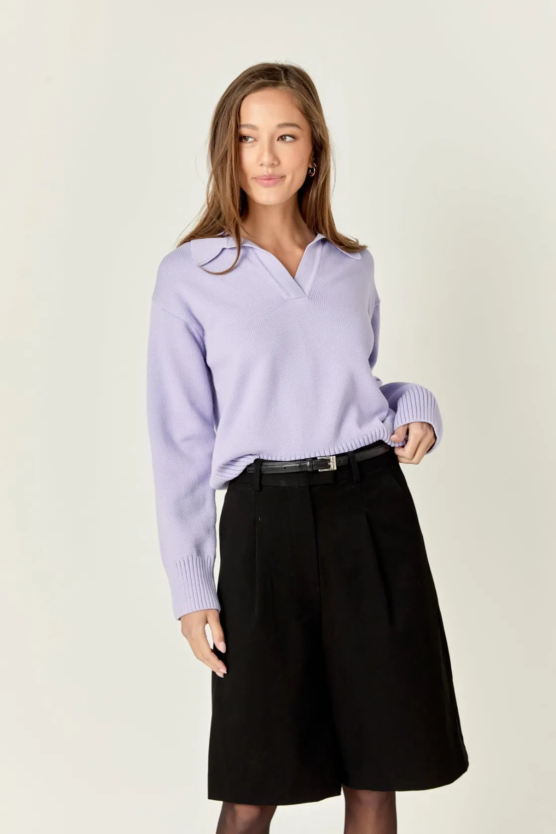english_factory__vnecklin_3-3.webp ENGLISH FACTORY Sweaters & Knits | Tops*- V-neckline with Collar Sweater