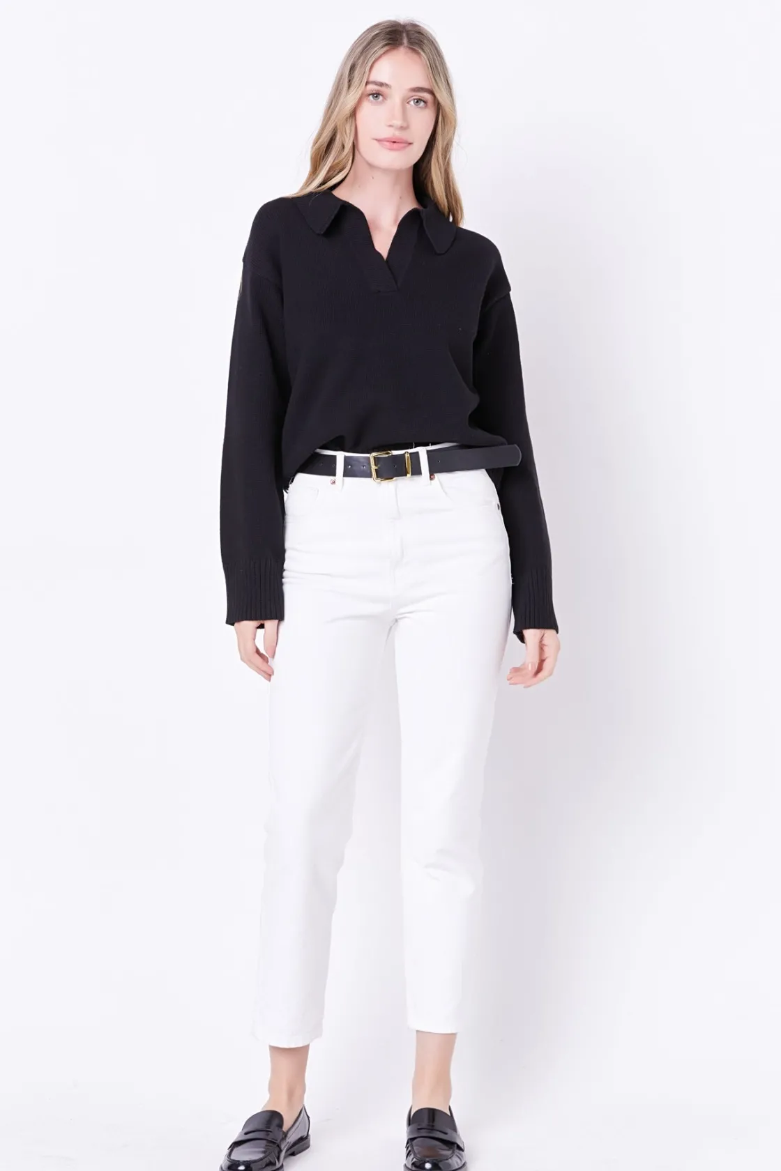 english_factory__vnecklin_4-1.webp ENGLISH FACTORY Sweaters & Knits | Tops*- V-neckline with Collar Sweater