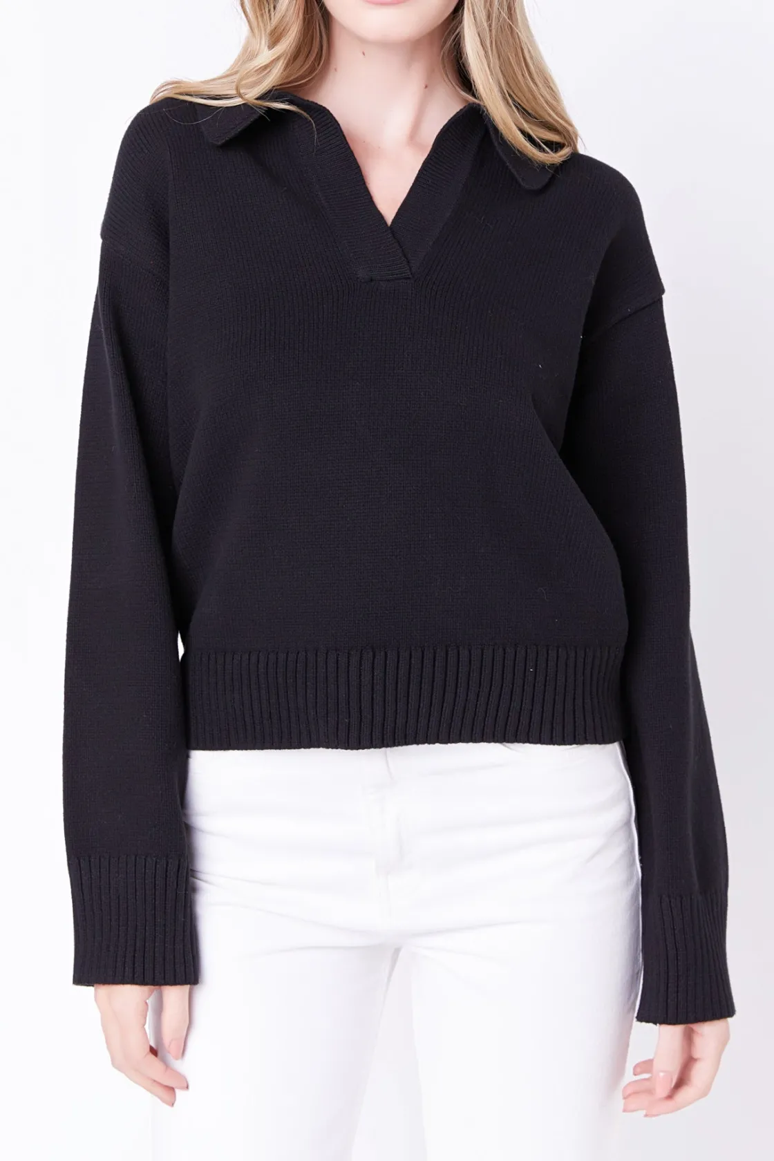 english_factory__vnecklin_5-1.webp ENGLISH FACTORY Sweaters & Knits | Tops*- V-neckline with Collar Sweater