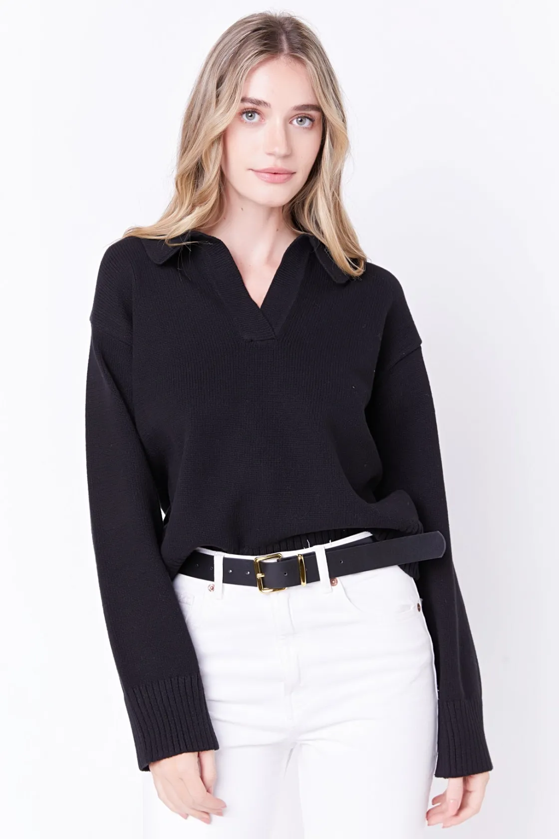 english_factory__vnecklin_8-1.webp ENGLISH FACTORY Sweaters & Knits | Tops*- V-neckline with Collar Sweater