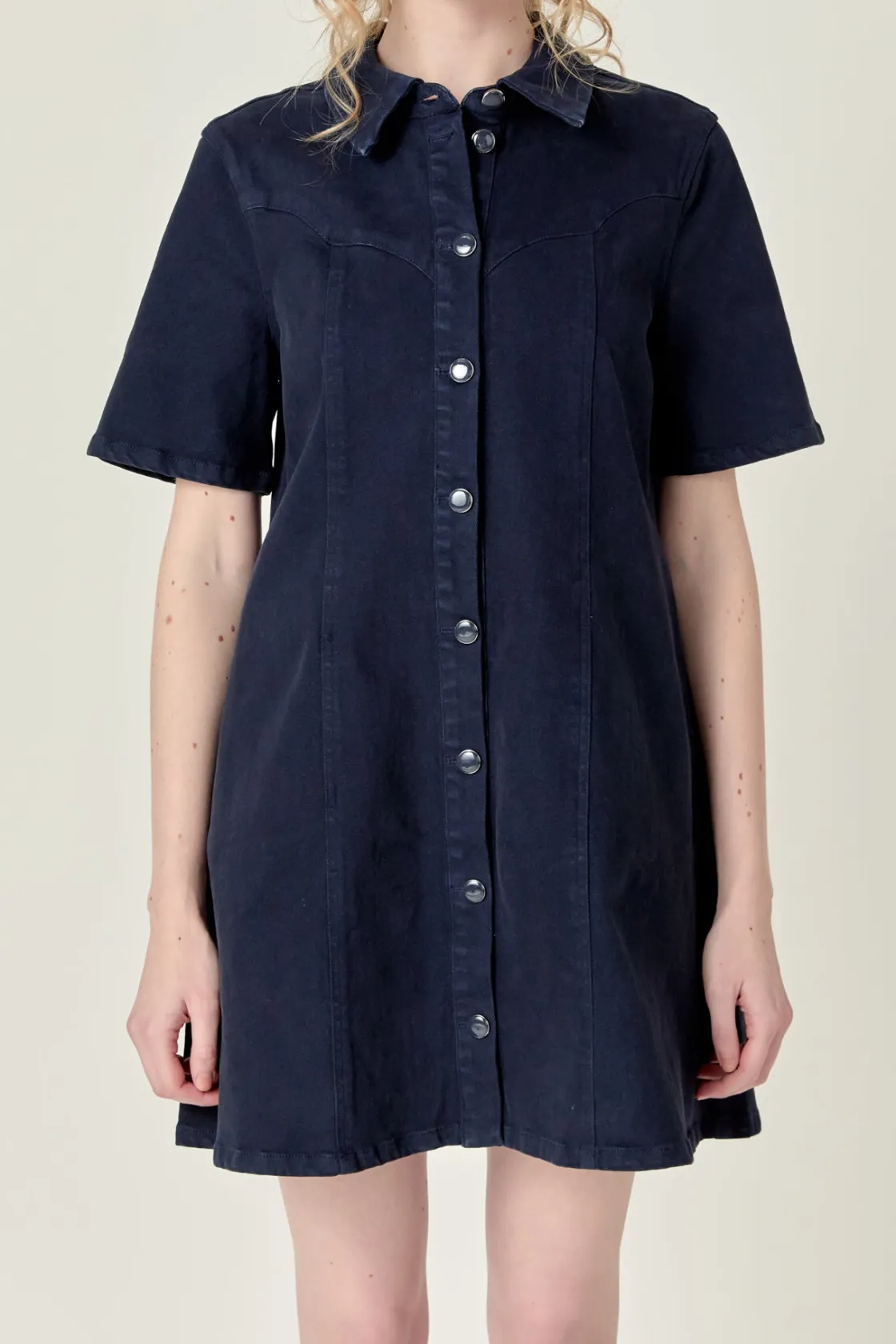 english_factory__washed_d_0.webp ENGLISH FACTORY White Dresses | Tops*- Washed Denim Mini Dress