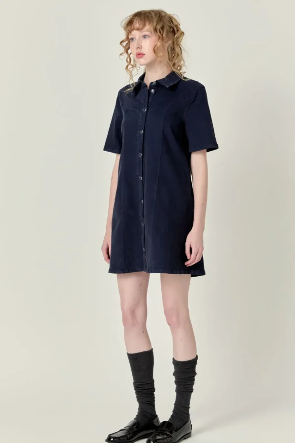 ENGLISH FACTORY White Dresses | Tops*- Washed Denim Mini Dress