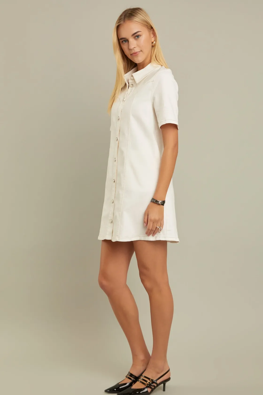 english_factory__washed_d_11.webp ENGLISH FACTORY White Dresses | Tops*- Washed Denim Mini Dress