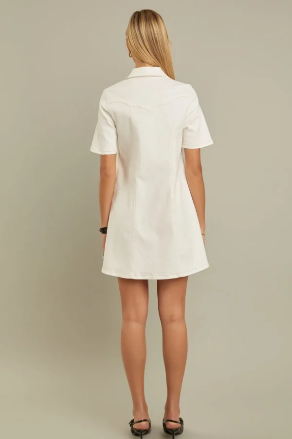 ENGLISH FACTORY White Dresses | Tops*- Washed Denim Mini Dress