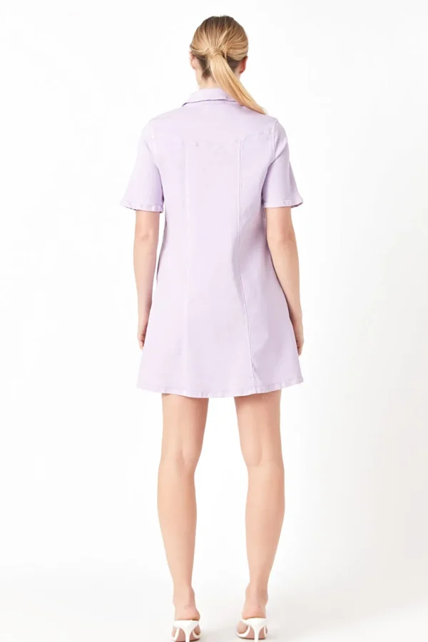 ENGLISH FACTORY White Dresses | Tops*- Washed Denim Mini Dress