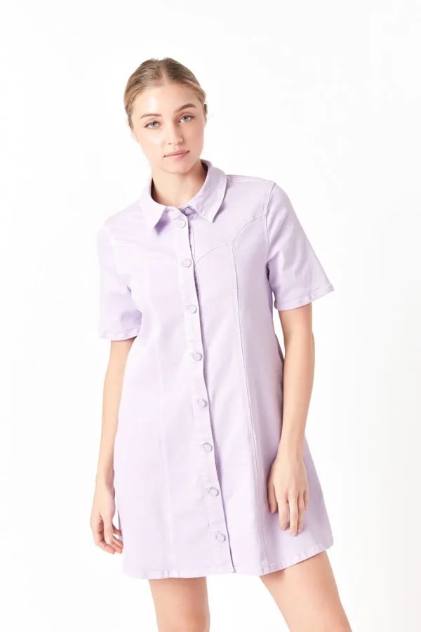 ENGLISH FACTORY White Dresses | Tops*- Washed Denim Mini Dress