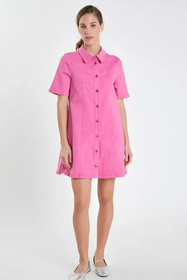 ENGLISH FACTORY White Dresses | Tops*- Washed Denim Mini Dress