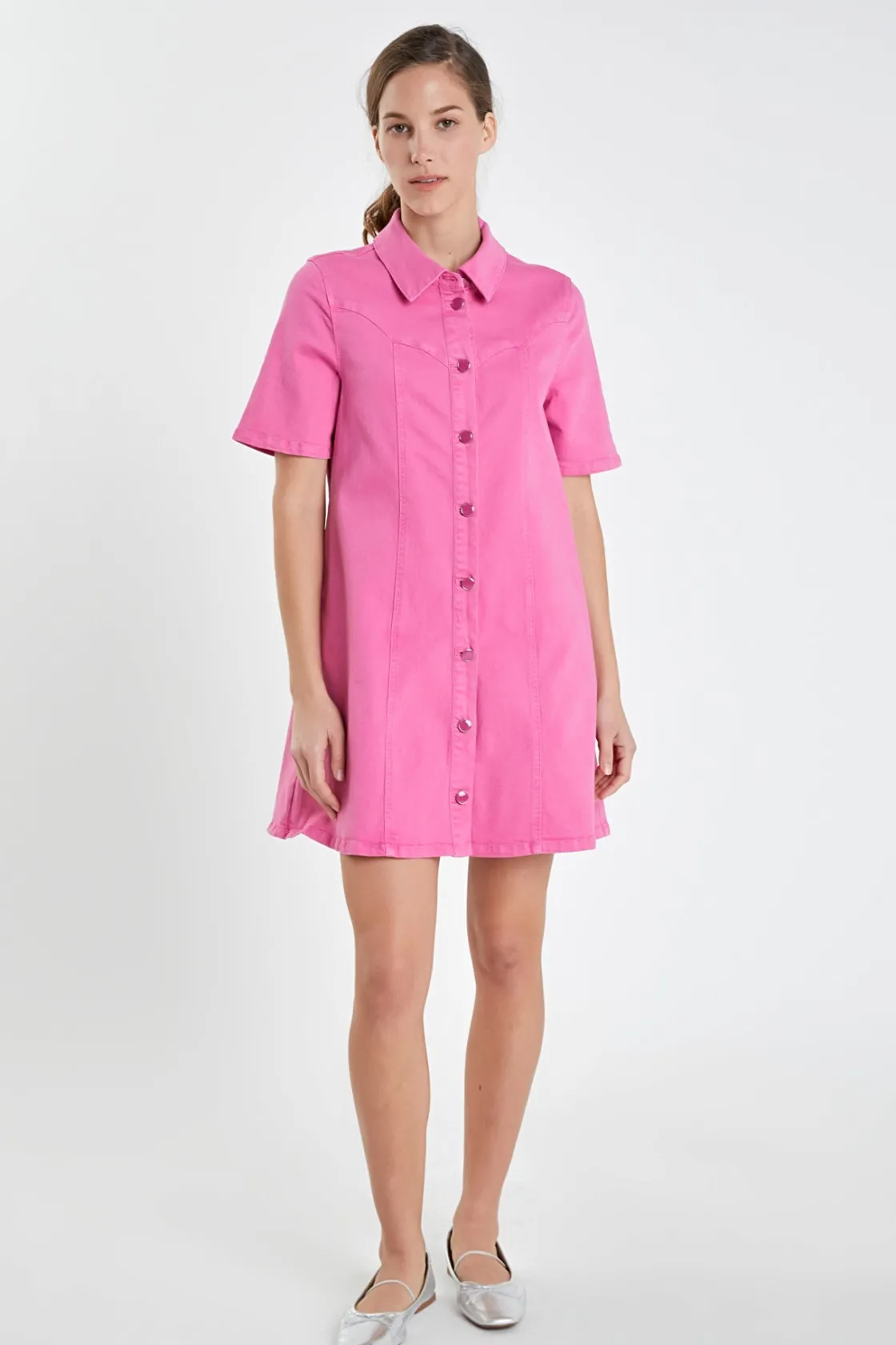 english_factory__washed_d_19.webp ENGLISH FACTORY White Dresses | Tops*- Washed Denim Mini Dress