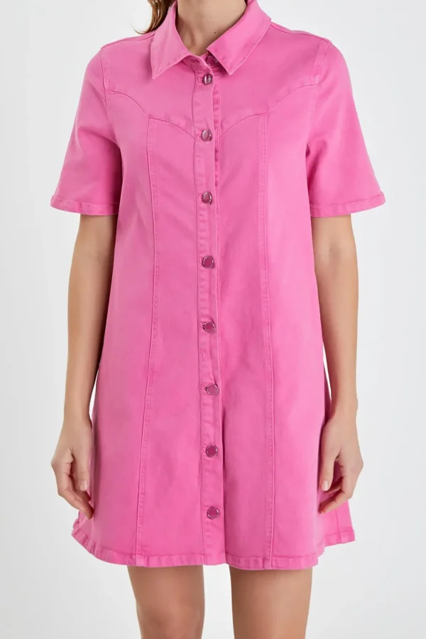 ENGLISH FACTORY White Dresses | Tops*- Washed Denim Mini Dress