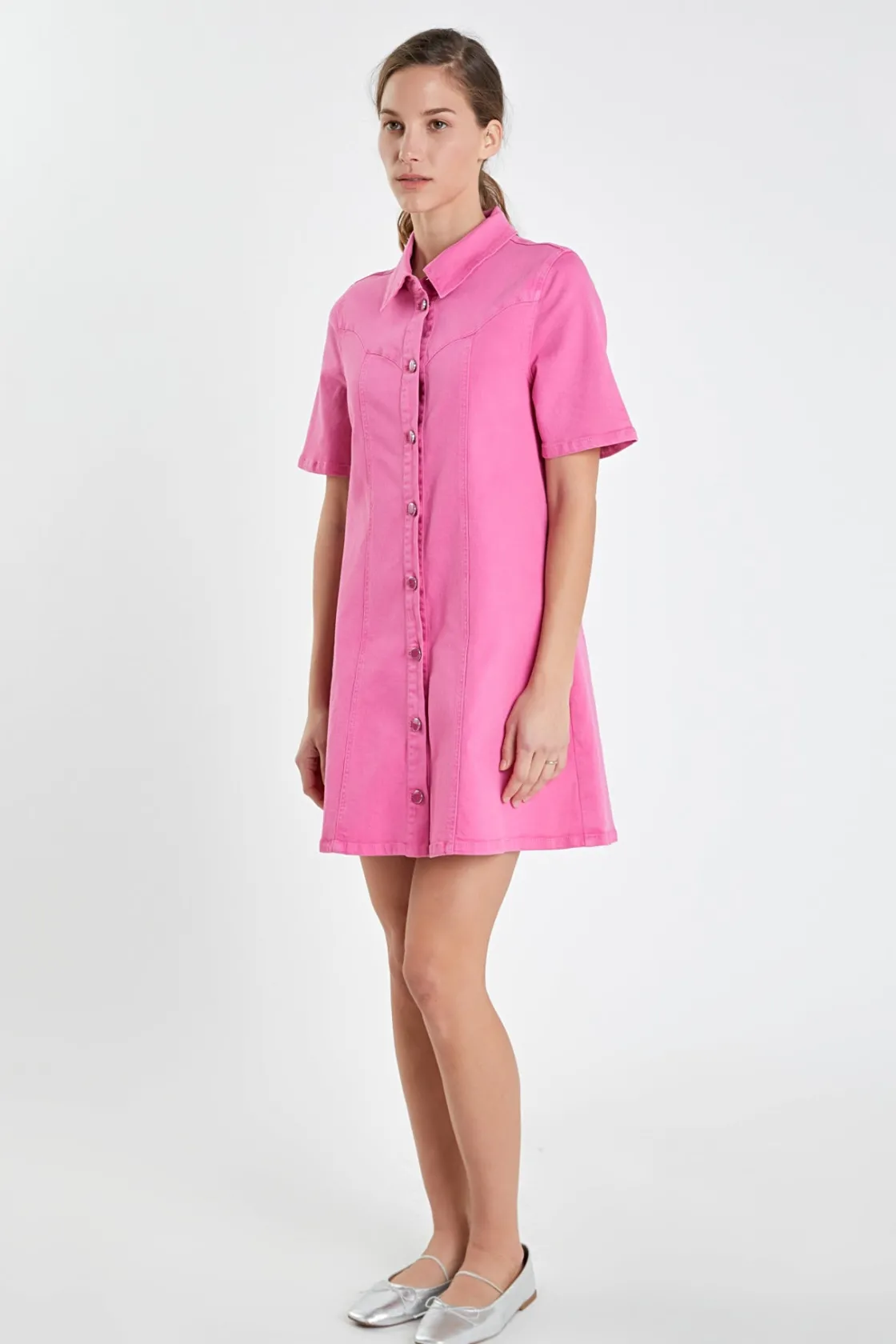 english_factory__washed_d_21.webp ENGLISH FACTORY White Dresses | Tops*- Washed Denim Mini Dress