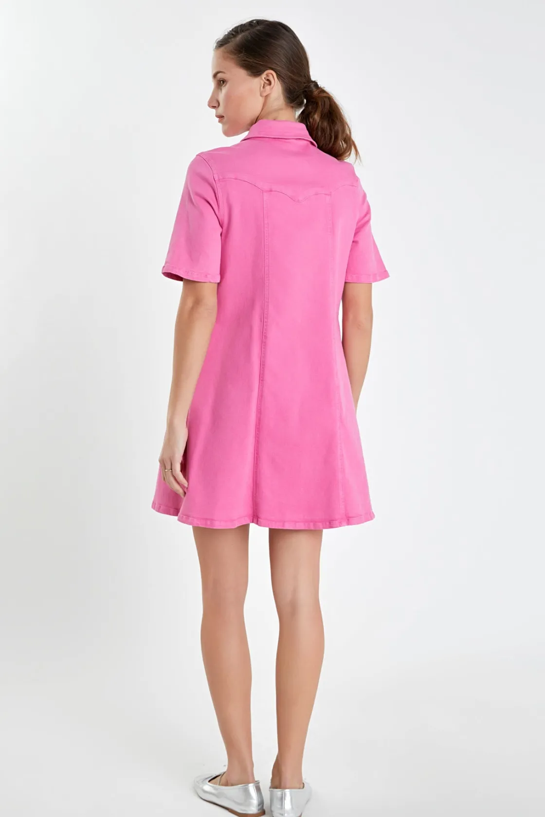 english_factory__washed_d_22.webp ENGLISH FACTORY White Dresses | Tops*- Washed Denim Mini Dress