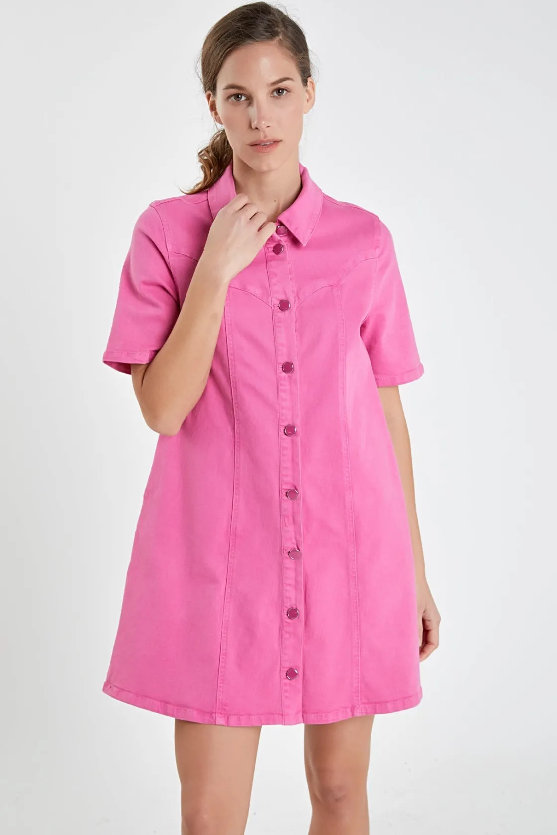 english_factory__washed_d_23.webp ENGLISH FACTORY White Dresses | Tops*- Washed Denim Mini Dress
