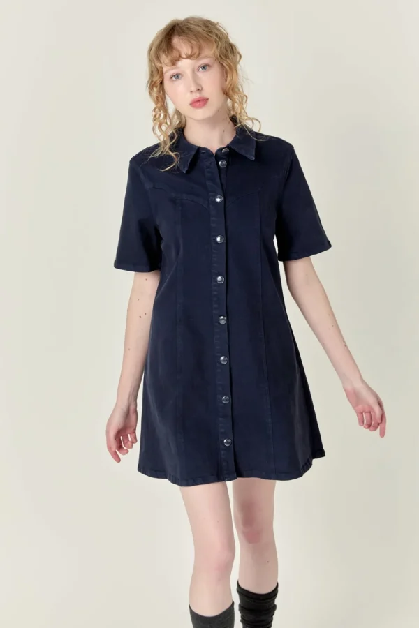 ENGLISH FACTORY White Dresses | Tops*- Washed Denim Mini Dress