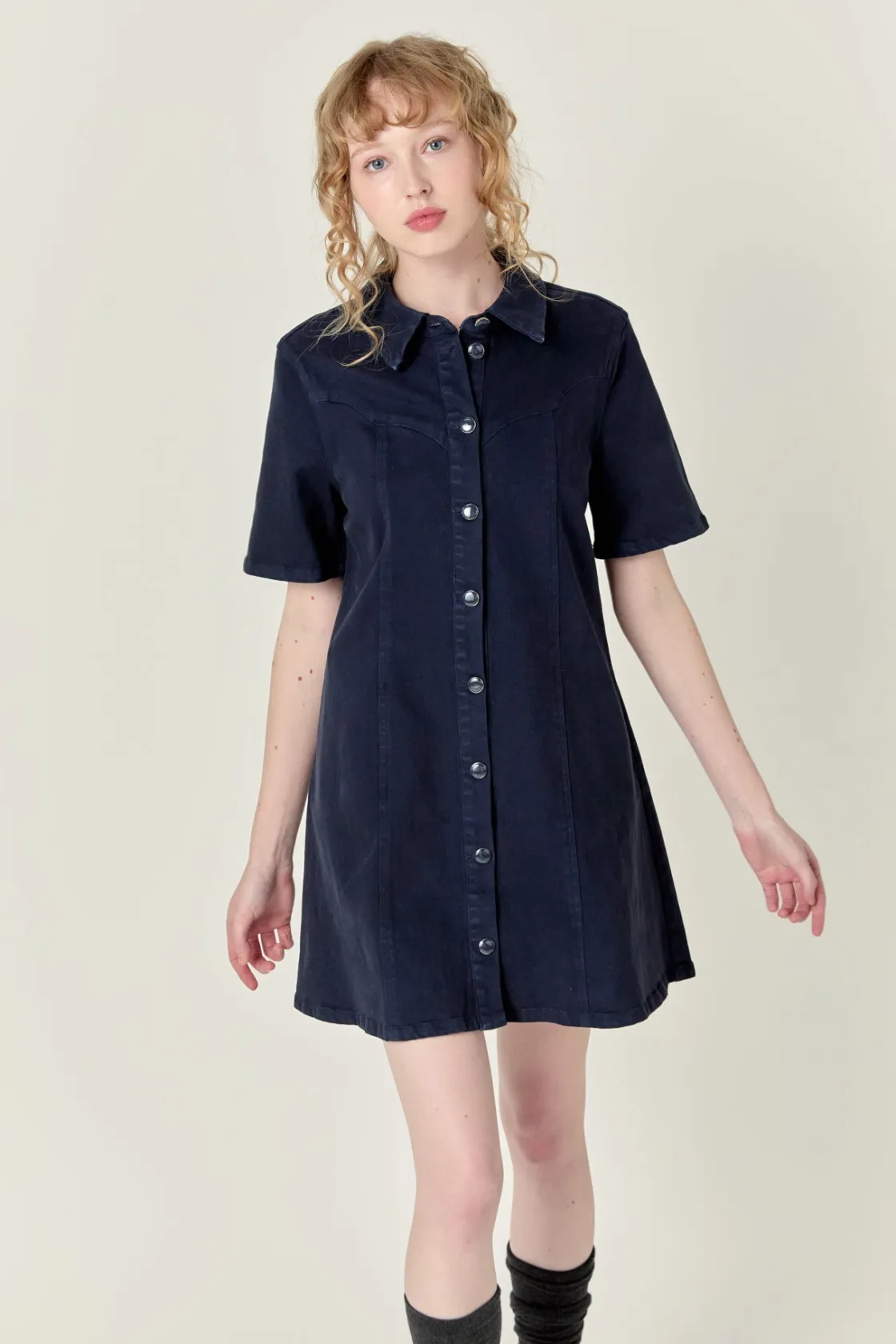 english_factory__washed_d_3.webp ENGLISH FACTORY White Dresses | Tops*- Washed Denim Mini Dress