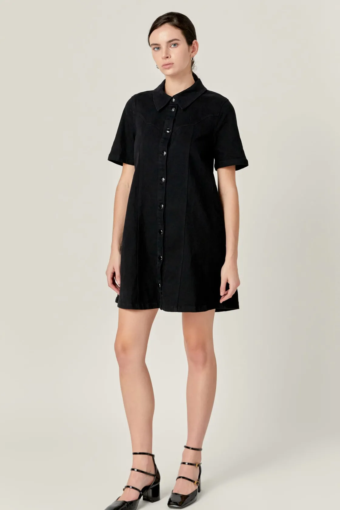 english_factory__washed_d_6.webp ENGLISH FACTORY White Dresses | Tops*- Washed Denim Mini Dress