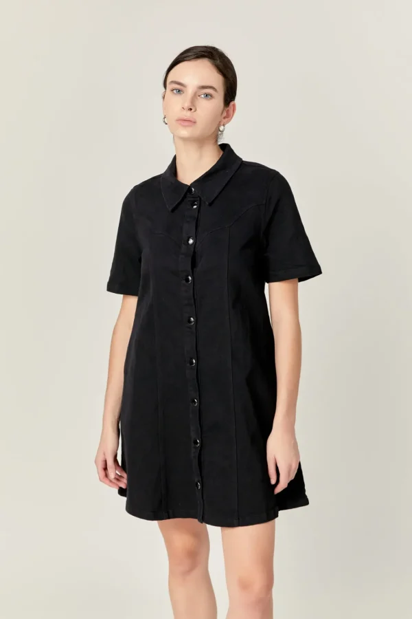 ENGLISH FACTORY White Dresses | Tops*- Washed Denim Mini Dress