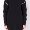 ENGLISH FACTORY Knit Dresses | Sweaters & Knits*- Whip Stitched Knit Mini Dress BLACK/IVORY