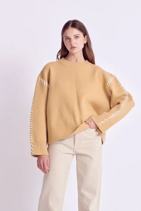 ENGLISH FACTORY Sweaters & Knits | Tops*- Whip Stitch Sweater