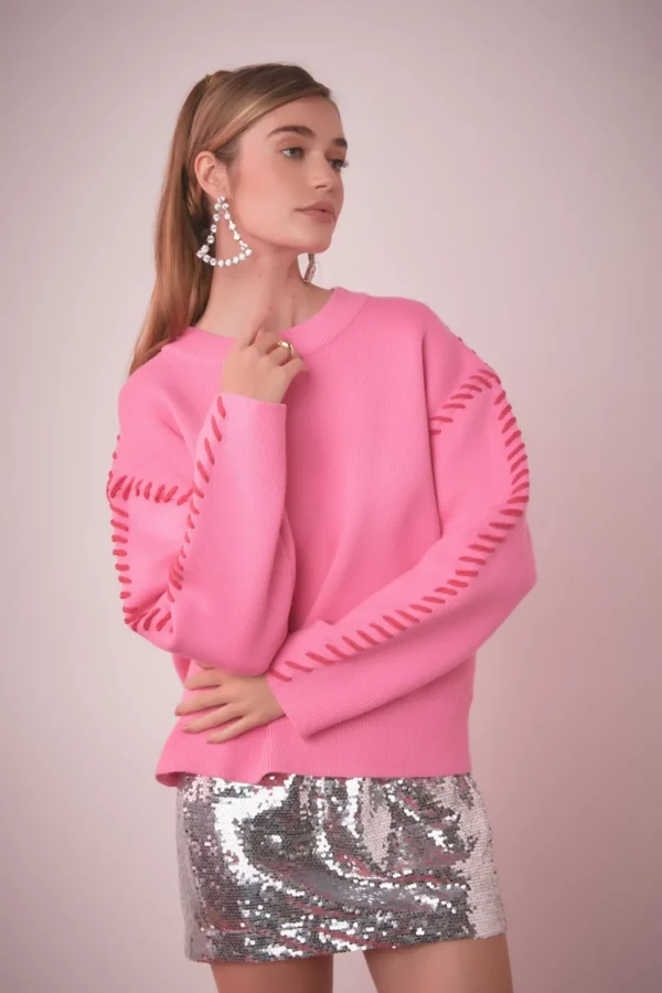 ENGLISH FACTORY Sweaters & Knits | Tops*- Whip Stitch Sweater