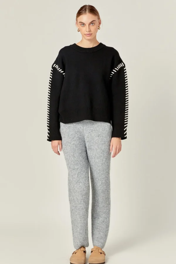 ENGLISH FACTORY Sweaters & Knits | Tops*- Whip Stitch Sweater