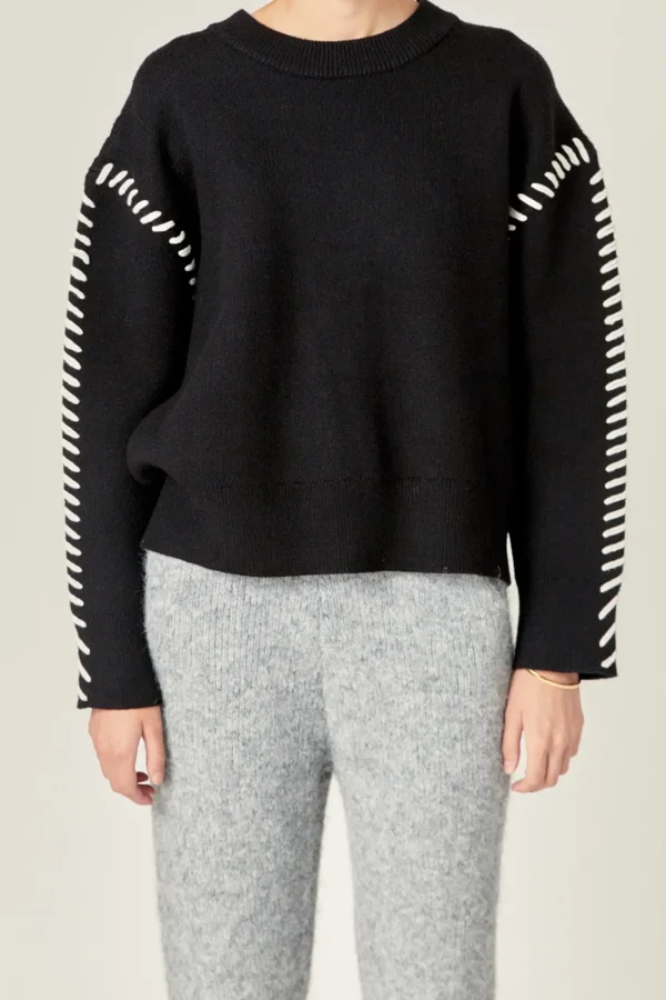ENGLISH FACTORY Sweaters & Knits | Tops*- Whip Stitch Sweater