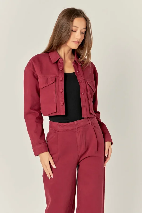 ENGLISH FACTORY Matching Sets | Pants*- Wide Leg High Waisted Pants BURGUNDY