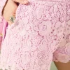 ENGLISH FACTORY Matching Sets | Shorts & Skorts*- Willow Floral Guipure Lace Shorts LILAC