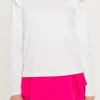 ENGLISH FACTORY Tops*- Women Knit Long Sleeve Shirt WHITE