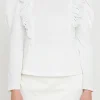 ENGLISH FACTORY Tops*- Women Knit Shirt WHITE