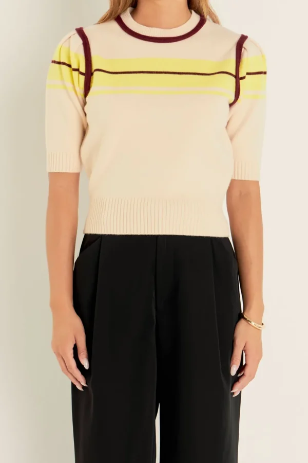 ENGLISH FACTORY Sweaters & Knits*- Women Knit Contrast Shirt