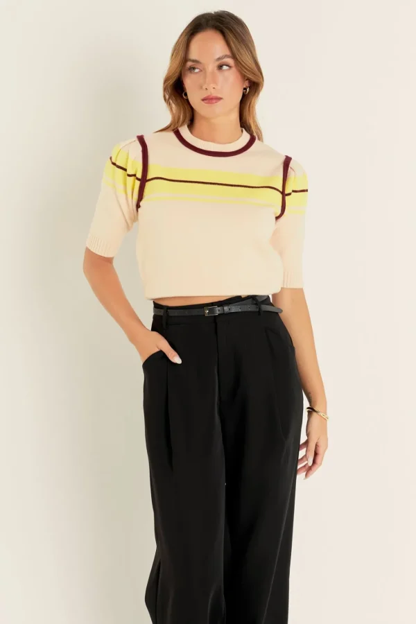 ENGLISH FACTORY Sweaters & Knits*- Women Knit Contrast Shirt