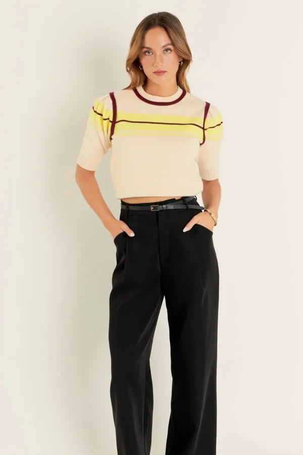 ENGLISH FACTORY Sweaters & Knits*- Women Knit Contrast Shirt