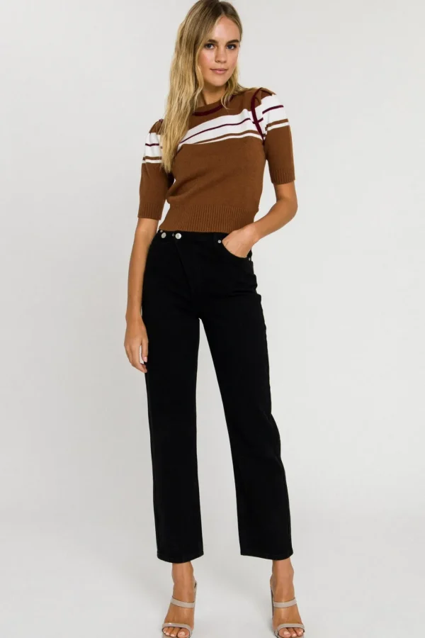 ENGLISH FACTORY Sweaters & Knits*- Women Knit Contrast Shirt
