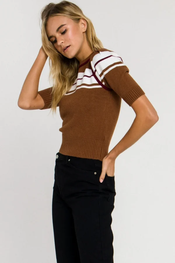 ENGLISH FACTORY Sweaters & Knits*- Women Knit Contrast Shirt