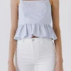 ENGLISH FACTORY Tops*- Women Woven Shirt POWDERBLUE