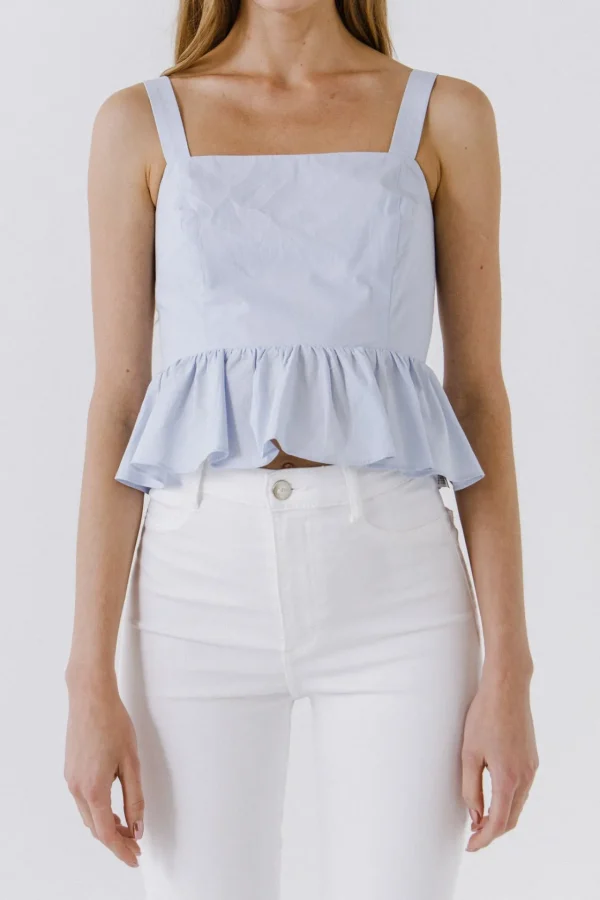 ENGLISH FACTORY Tops*- Women Woven Shirt POWDERBLUE
