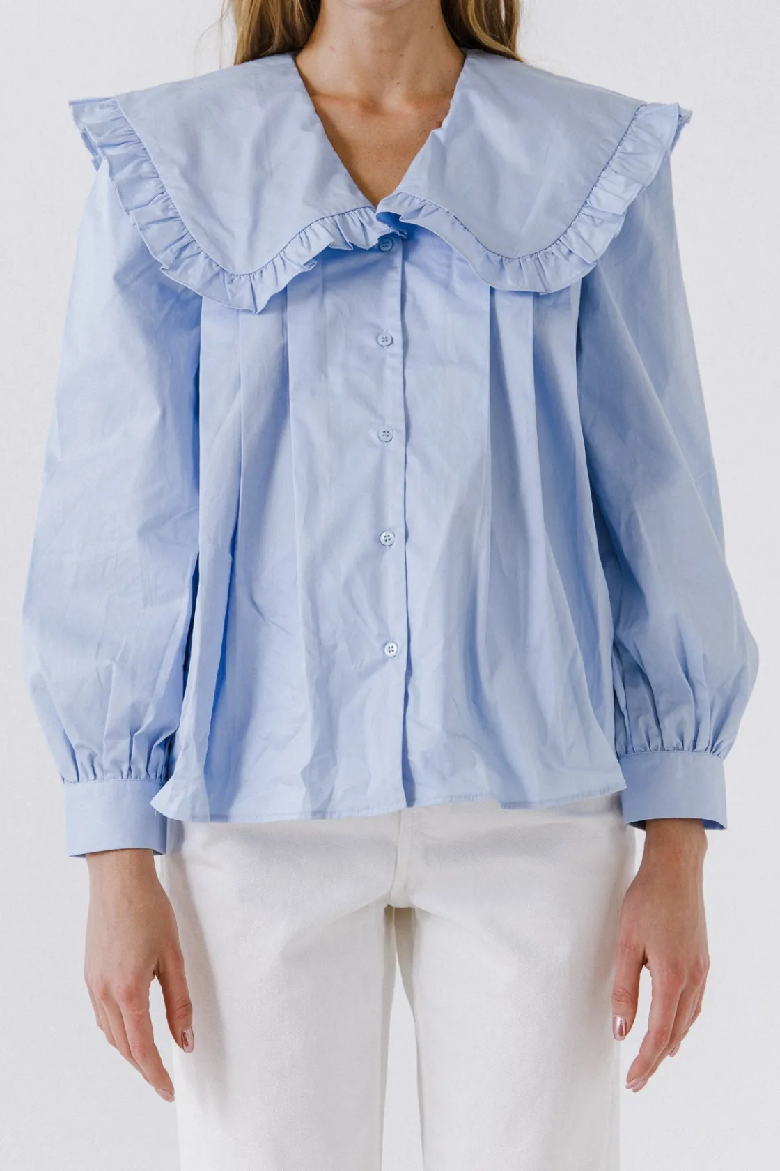 english_factory__women_wo_0-16.webp ENGLISH FACTORY Shirts & Blouses*- Women Woven Ruffled Collar Blouse POWDERBLUE